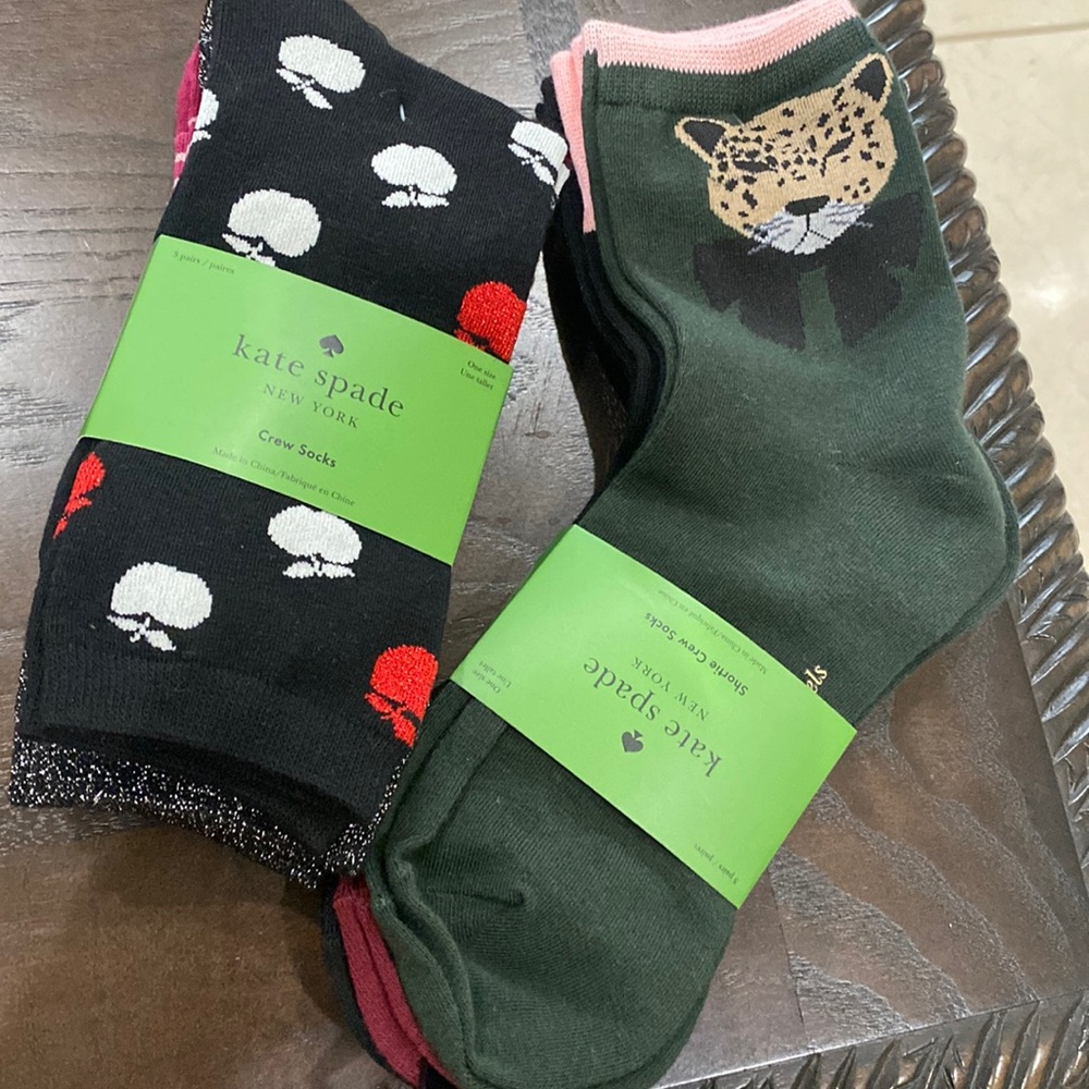 Kate Spade crew socks 6 pair total